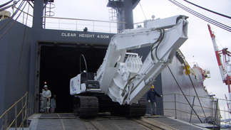 Construction Machine with Mine Clearance Device